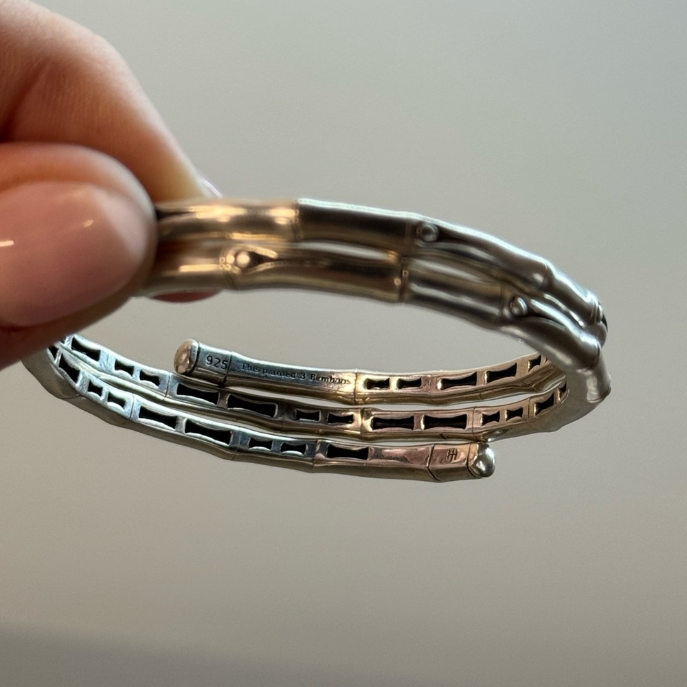 JOHN HARDY Bamboo Sterling Silver Bamboo Double Coil Bracelet